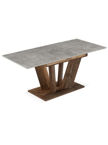 B&D Home Ausziehtisch WILLEM in Beton-Texas - (B)120-160 x (H)76 x (T)80 cm