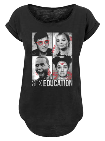 F4NT4STIC Long Cut T-Shirt Sex Education Class Photos Netflix TV Series in schwarz