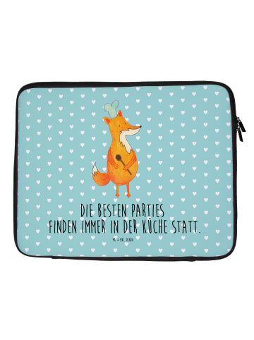 Mr. & Mrs. Panda Notebook Tasche Fuchs Koch mit Spruch in Türkis Pastell