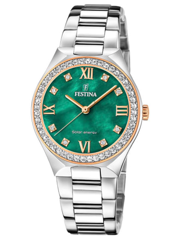 Festina Solaruhr für Damen Stahl/Grün