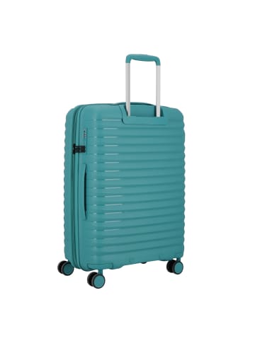 D&N Travel Line 4500 4 Rollen Trolley M 65 cm mit Dehnfalte in petrol