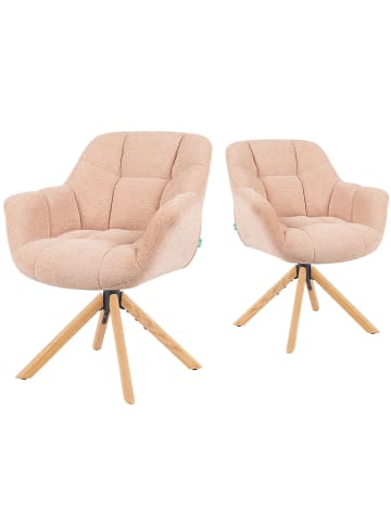 DUBI Möbel 2er-Set: Drehstuhl Mika-Nea in Rosa - (B)65 x (H)81 x  (T)66 cm