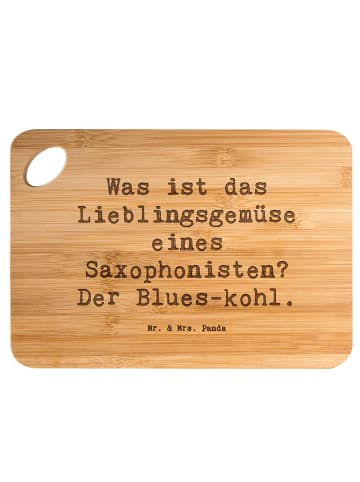 Mr. & Mrs. Panda Snackbrett Spruch Saxophon Blues mit Spruch in Braun