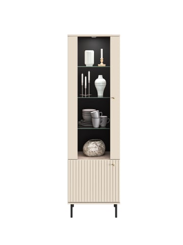 Feldmann-Wohnen Standvitrine Sophie kaschmir matt 55 / 40 / 190cm