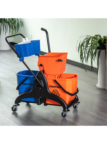 HOMCOM Putzwagen-78L x 45B x 95H cm-Mehrfarbig
