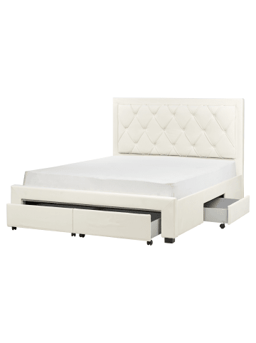 Beliani Doppelbett LIEVIN in Beige - (W) 165 x (H) 122 x (L) 217 cm