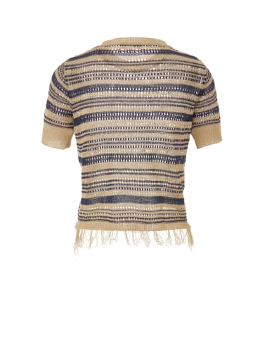 ISHA Damen Strickpullover in Beige Marine