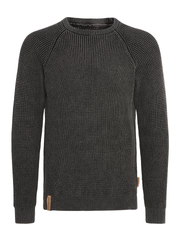 INDICODE Strickpullover IDRockford 35176MM Strickpulli in Waffelstrick-Optik in Schwarz