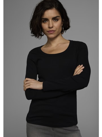 FLASHLIGHTS Langarmshirt in flieder, schwarz