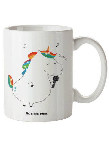 Mr. & Mrs. Panda Keramikbecher Einhorn Sänger ohne Spruch in Weiß