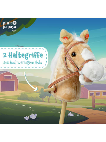 Pink Papaya Steckenpferd " Goldy " in Beige/Weiss