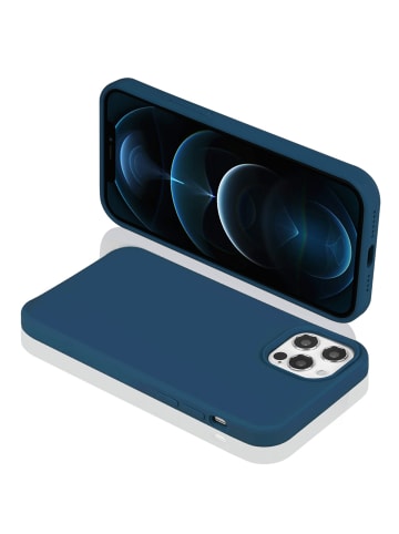 Platyne Feste Silikonhülle für iPhone 12 Pro Max in Pazifikblau