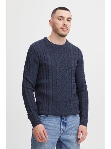 11 Project Rundhalspullover PRJamal 21301057-ME  Zopfstrick Pullover mit Rollkragen in Blau