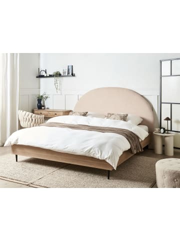 Beliani Doppelbett MILLAY in Beige/Schwarz/Braun - (W) 196 x (H) 130 x (L) 211 cm