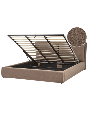 Beliani Doppelbett BAJONNA in Braun - (W) 204 x (H) 102 x (L) 235 cm