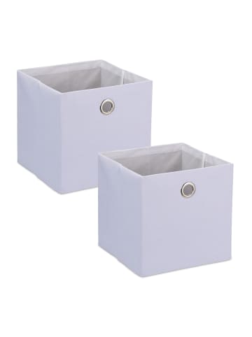 relaxdays 2 x Aufbewahrungsbox in Weiß - (B)30,5 x (H)30,5 x (T)30,5 cm