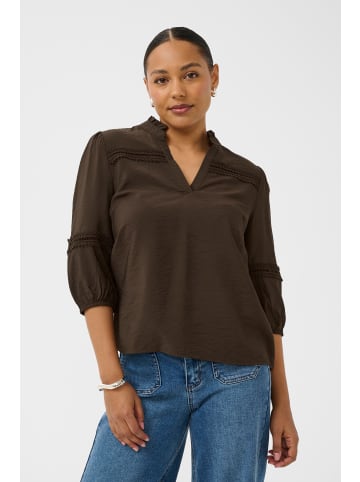 Kaffe Langarm-Bluse KAsonja Regular fit in Chocolate Brown