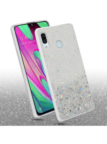 cadorabo Hülle für Samsung Galaxy A40 Glitter in Transparent mit Glitter