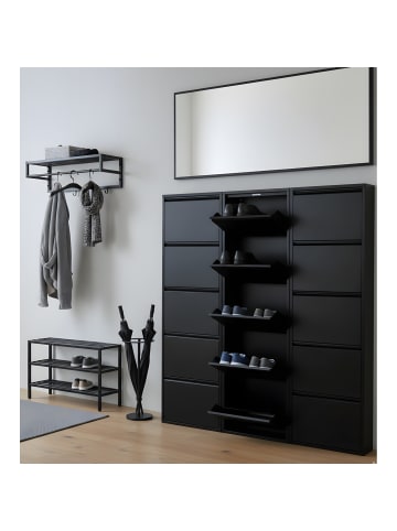 ebuy24 Schuhschrank Pisa Schwarz 150 x 16 cm