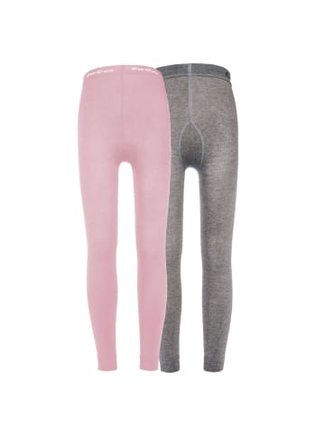 ewers 2er-Set Legging Uni in grau-wildrose