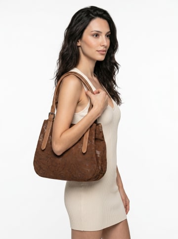 Samantha Look Handtasche echt Leder in cognac