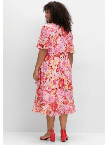 sheego by Joe Browns Chiffonkleid in sorbet pink-gemustert