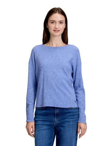 BETTY & CO Strickpullover mit Rundhalsausschnitt in Middle Blue Melange
