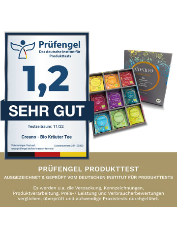 Creano Set 45er + 27er  BIO GESCHENK-BOX "Kräuter-Früchte -TEE" Teebeutel in 9 Sorten