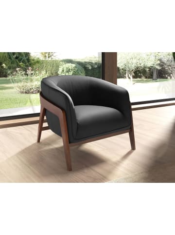 Angel Cerdá Sessel 5195 in Walnuss / Schwarz – (B)82 x (H)73 x (T)87 cm