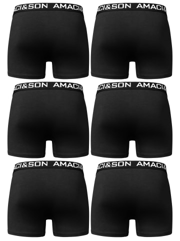 Amaci&Sons 6er Pack Boxershorts Robbie in Schwarz/Schwarz