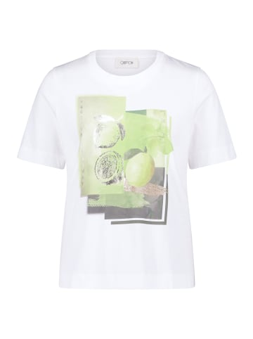 CARTOON Halbarm-Shirt mit Rundhalsausschnitt in Patch Cream/Green