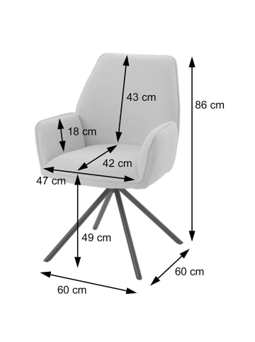 MCW 6er-Set Esszimmerstuhl G67, Creme