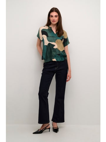 CULTURE Kurzarm-Bluse CUdana Relaxed fit in Green Art