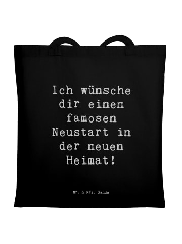 Mr. & Mrs. Panda Tasche Spruch Neustart Umzug mit Spruch in Schwarz