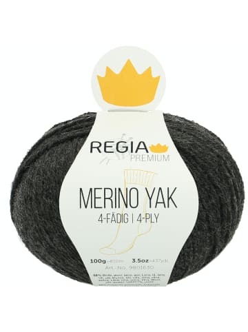 Regia Handstrickgarne Premium Merino Yak, 100g in Anthrazit