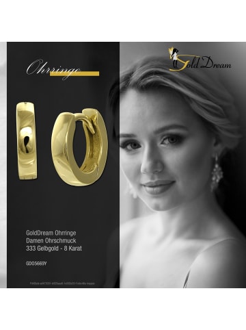GoldDream Gold, 333er Gelbgold Damen Creolen Glanz Ohrring ca. 12mm