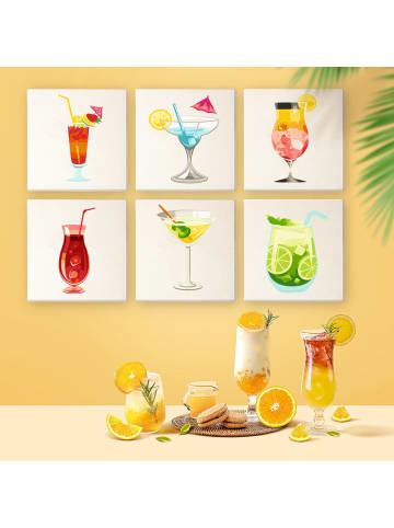 ARTNANAS Mini Malen nach Zahlen 4er/6er Set-"Cocktails"