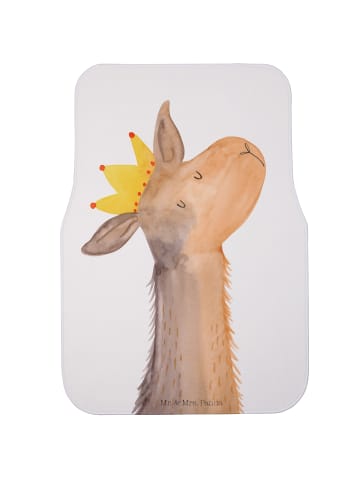 Mr. & Mrs. Panda Automatte Lamakopf König ohne Spruch in Weiß