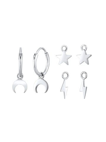 Elli Ohrringe 925 Sterling Silber Astro, Blitz, Halbmond, Stern, Sterne in Silber