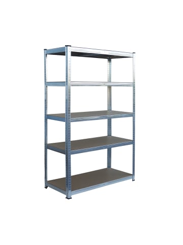 relaxdays Schwerlastregal in Silber - (B)100 x (H)200 x (T)40 cm