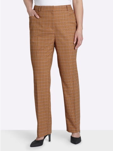 sheego Bügelfalten-Hose in camel-schoko-bedruckt