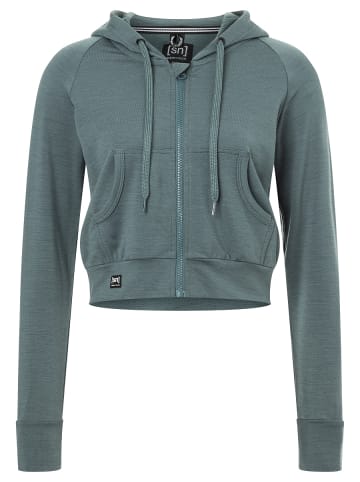 super.natural Merino Hoodie in graugrün