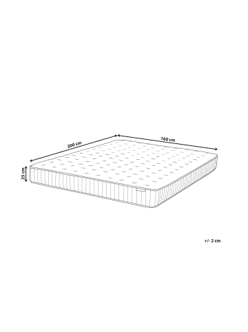 Beliani Matratze PLEASANT in Weiß/Grau - (W) 160 x (H) 25 x (L) 200 cm