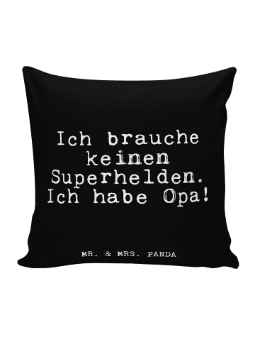 Mr. & Mrs. Panda Sitzkissen Ich brauche keinen Superhelden.... m... in Schwarz
