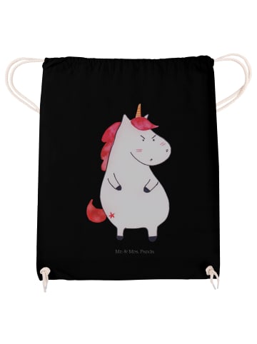 Mr. & Mrs. Panda Stofftasche Einhorn Wut ohne Spruch in Schwarz