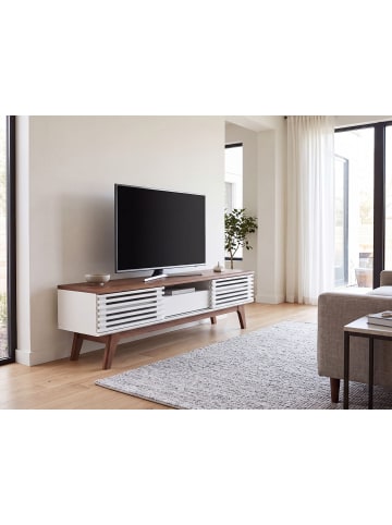 Beliani TV-Schrank DETROIT in Weiß/Braun - (W) 149 x (H) 44 x (L) 35 cm