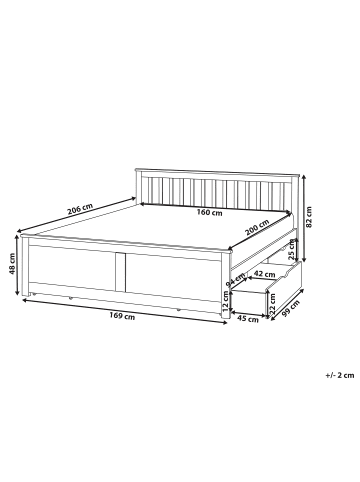 Beliani 7-tlg Doppelbett OLENDON in Braun