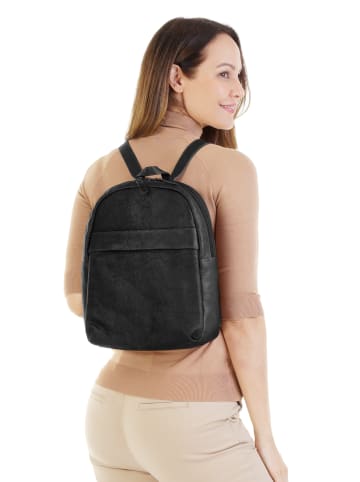 X-ZONE Rucksack echt Leder in schwarz