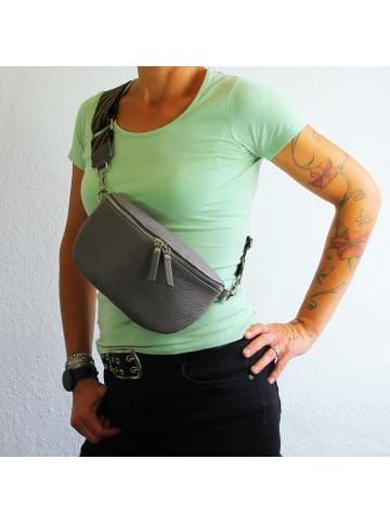 Toscanto Leder Gürteltasche Toscanto Tasche grau, mehrfarbig ca. 25cm