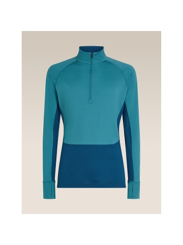 icebreaker Unterhemd Merino 200 ZoneKnit LS Half Zi in Rauchblau3494